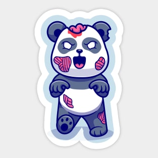 Cute Panda Zombie Cartoon Sticker